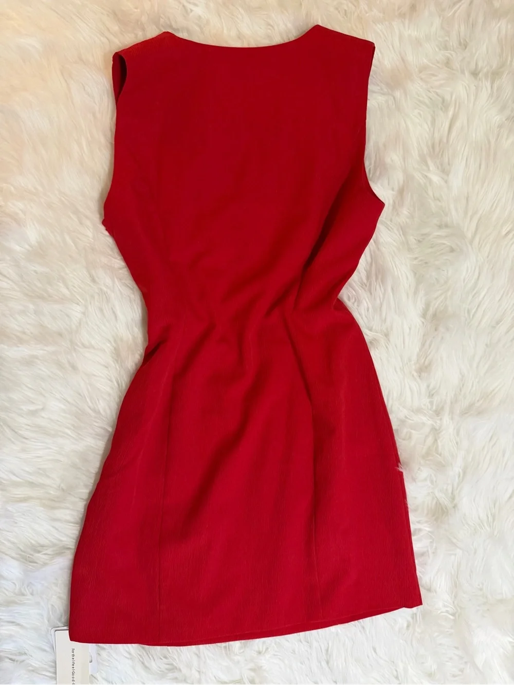 CIDER Red Notch V-Neck Sleeveless Mini Dress NWT XS